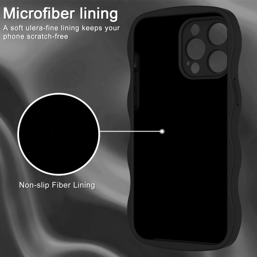 iPhone 14 Pro Case with Enhanced Camera Protection,iPhone 14 Pro Curly Wave Frame Design Soft Silicone Cover