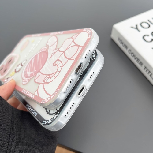 for iPhone 11 Cute Clear Case, Cool Cartoon Astronaut Space Planet Moon Design Stylish Soft TPU Bumper