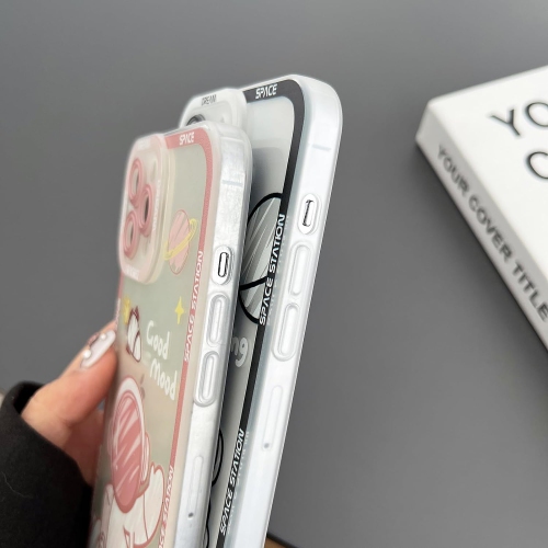 for iPhone 11 Cute Clear Case, Cool Cartoon Astronaut Space Planet Moon Design Stylish Soft TPU Bumper