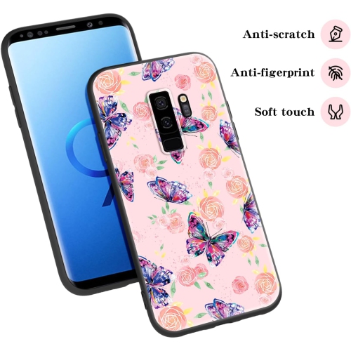 Pour étui de téléphone Galaxy S9 plus de Samsung avec courroie, motif papillon, étui de protection antichoc