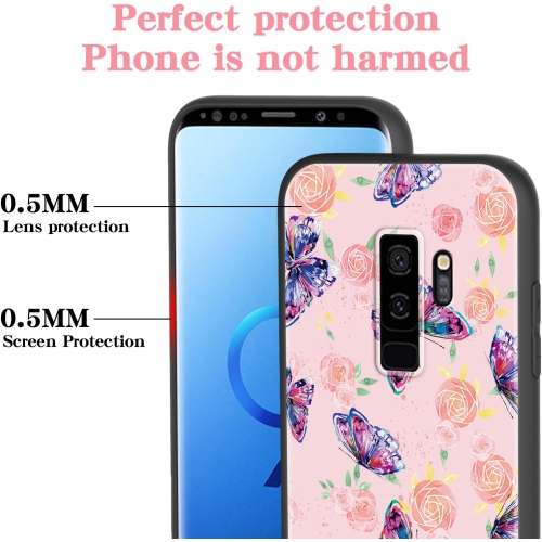 Pour étui de téléphone Galaxy S9 plus de Samsung avec courroie, motif papillon, étui de protection antichoc