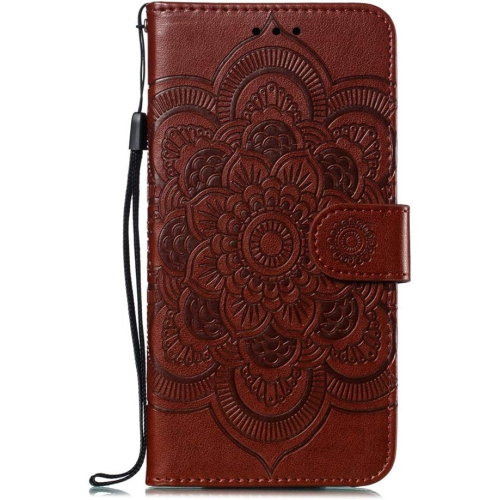 LEECOCO for Galaxy S10e Case Mandala Embossing Luxury PU Leather Flip Notebook Wallet Bookstyle Magnetic Stand Card