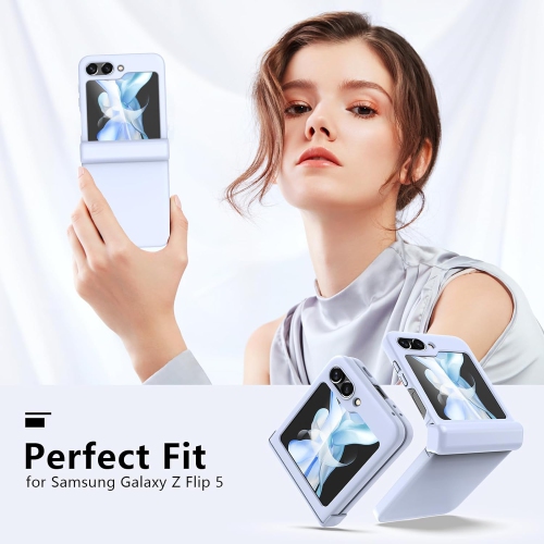 for Samsung Galaxy Z Flip 5 Case with Hinge Protection, Slim Thin Shockproof Hard Protective Phone Case Cover