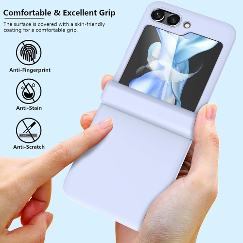 for Samsung Galaxy Z Flip 5 Case with Hinge Protection, Slim Thin Shockproof Hard Protective Phone Case Cover