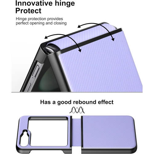 Étui de protection mince pour Samsung Galaxy Z Flip 5 avec sangle de protection en caoutchouc et cuir pu + coque rigide pour PC,