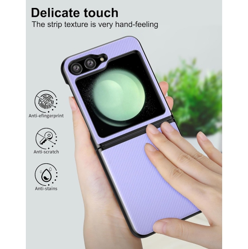 Étui de protection mince pour Samsung Galaxy Z Flip 5 avec sangle de protection en caoutchouc et cuir pu + coque rigide pour PC,