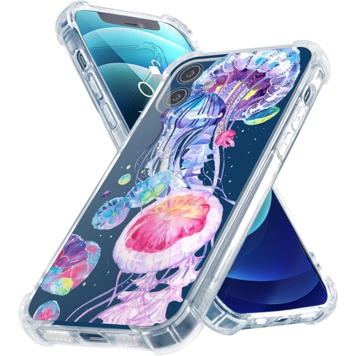 Rainbow Case for iPhone 11 with Screen Protector,for iPhone 11 Case Jellyfish,Pink Design Soft TPU Protective
