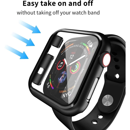 Ensemble de 2 protecteurs d'écran en verre trempé compatible avec les Apple Watch Series 3/Series 2 38 mm, rigide