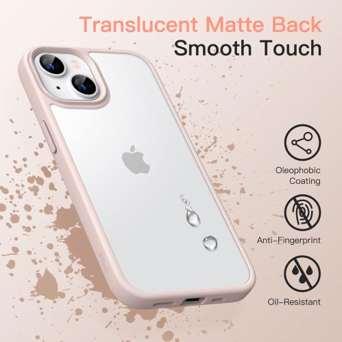 Étui mat pour iPhone 14 6,1 po, protection antichoc de qualité militaire contre les chutes, givré translucide et téléphone