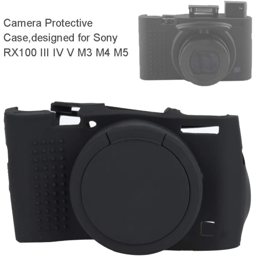 Camera Case for Sony RX100 III IV V M3 M4 M5, Soft Silicone Protective Cover Housing - Black