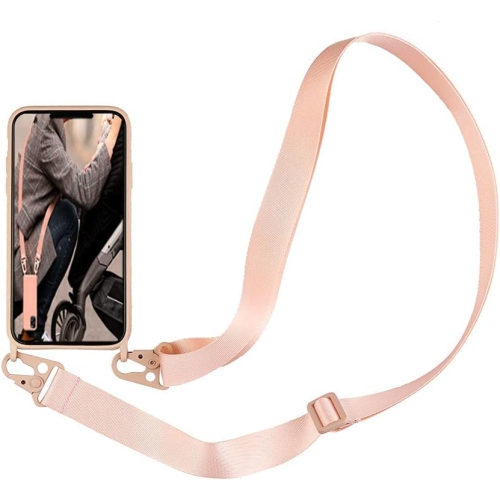 for iPhone 12 Pro Max,Crossbody Phone Case with Lanyard Cute Soft Silicone Case with Adjustable Shoulder Strap
