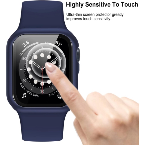 2 Pack Hard Case Compatible for Apple Watch Case SE Series 6 Series 5 Series 4 40mm with Tempered Glass Screen