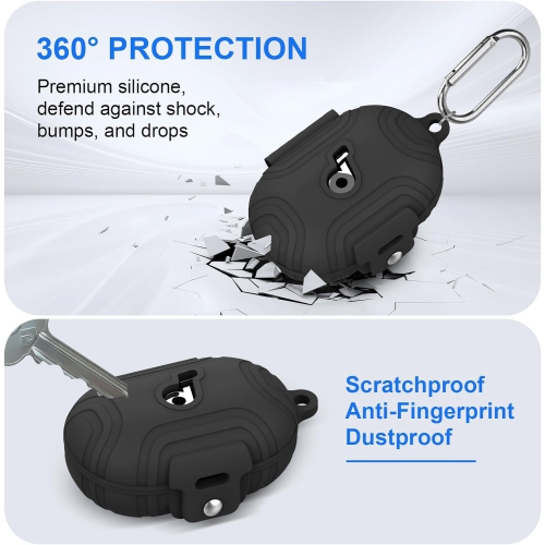 [Lock Buckle] Case Cover Compatible with Anker Soundcore Space A40, Soft Silicone Case for Soundcore Space A40,