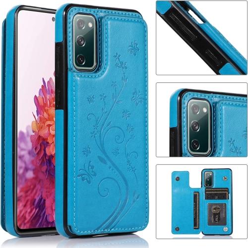 Étui de téléphone pour Galaxy S20 FE 5G/S20 Fan Edition de Samsung avec protecteur d'écran en verre trempé porte-carte