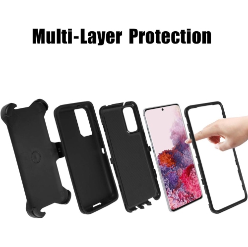 Pour étui avec pince de ceinture pour Galaxy S20, étui robuste résistant aux chutes, antichoc/chute/poussière