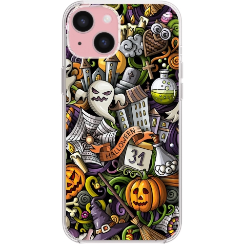 for iPhone 15 Plus Case, Cool Halloween Pattern with Ghost Style Autumn Pumpkin Design Soft TPU Protective