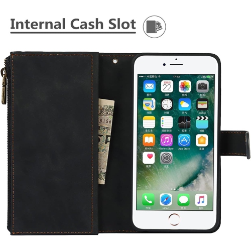 iPhone 8 Plus/7 Plus/6 Plus/6s Plus Wallet Case with Card Holder, 2 in 1 PU Leather Case with Magnetic Clasp
