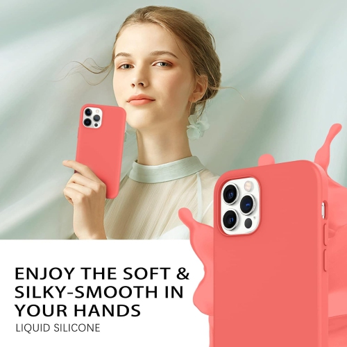 iPhone 13 Pro Max Case,Liquid Silicone Soft Gel Rubber Slim Cover with Microfiber Cloth Lining Cushion