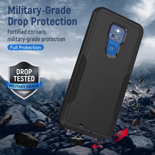 Pour étui de téléphone G Play 2021 de Motorola, étui de Moto G Play 2021 avec protecteur d'écran, protection double de qualité militaire contre les