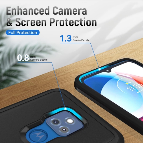 Pour étui de téléphone G Play 2021 de Motorola, étui de Moto G Play 2021 avec protecteur d'écran, protection double de qualité militaire contre les