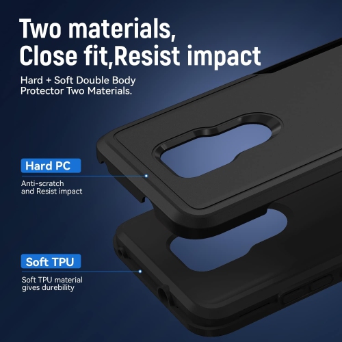 Pour étui de téléphone G Play 2021 de Motorola, étui de Moto G Play 2021 avec protecteur d'écran, protection double de qualité militaire contre les