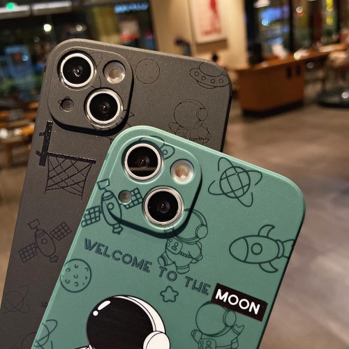 Compatible with iPhone X / XS Cute Case, Cartoon Astronaut Space Planet Moon Design Stylish Bumper TPU