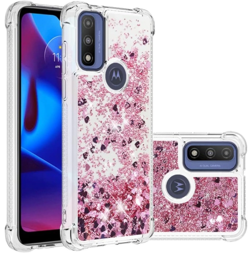 UNKNOWN  Compatible With Motorola Moto G Pure Case Glitter Liquid Cute Clear Phone Case Floating Quicksand Shockproof