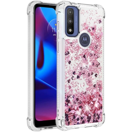 Compatible with Motorola Moto G Pure Case Glitter Liquid Cute Clear Phone Case Floating Quicksand Shockproof