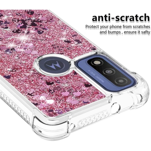 Compatible with Motorola Moto G Pure Case Glitter Liquid Cute Clear Phone Case Floating Quicksand Shockproof