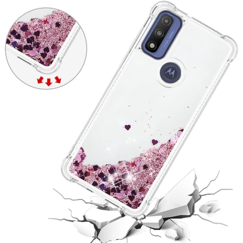 Compatible with Motorola Moto G Pure Case Glitter Liquid Cute Clear Phone Case Floating Quicksand Shockproof
