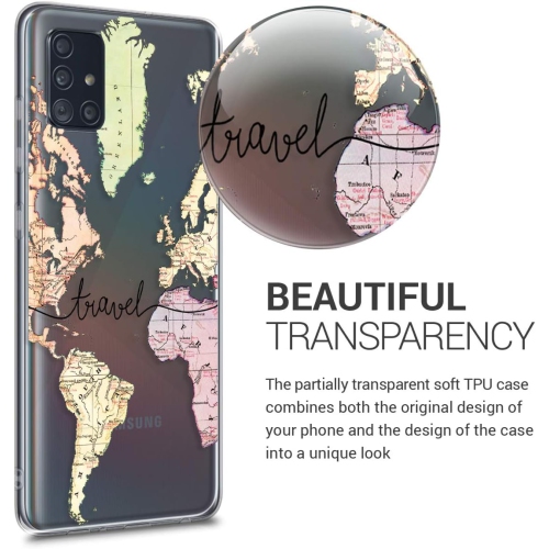 Clear Case Compatible with Samsung Galaxy A51 - Phone Case Soft TPU Cover - Travel
