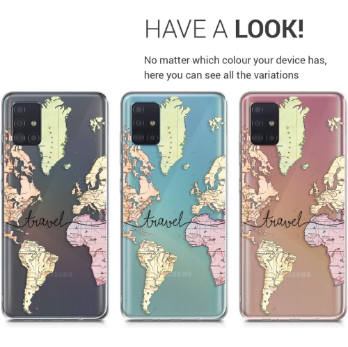 Clear Case Compatible with Samsung Galaxy A51 - Phone Case Soft TPU Cover - Travel