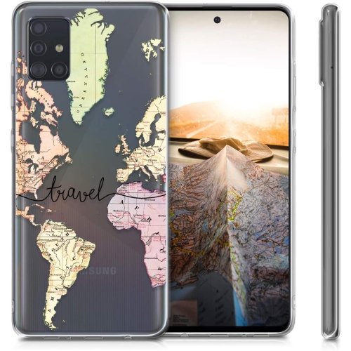 Clear Case Compatible with Samsung Galaxy A51 - Phone Case Soft TPU Cover - Travel
