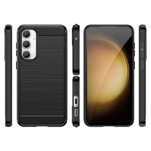 PANDACO Black Brushed Metal Case for Samsung Galaxy S24 FE
