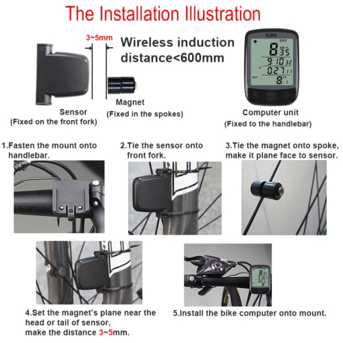 axGear Bike Speedometer Bicycle Speed Meter Digital Odometer Waterproof LCD Black Light