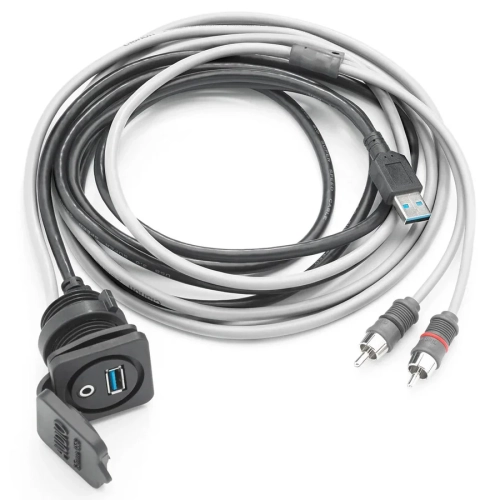 Clarion CMC-USB/3.5MM-PNL Combo 3.5 mm Audio Jack and 9 Wire USB Port for Panel-Mounting