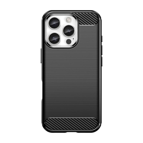 PANDACO – Étui en métal brossé noir pour iPhone 16 Pro