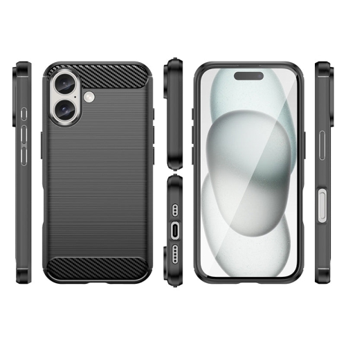PANDACO Black Brushed Metal Case for iPhone 16