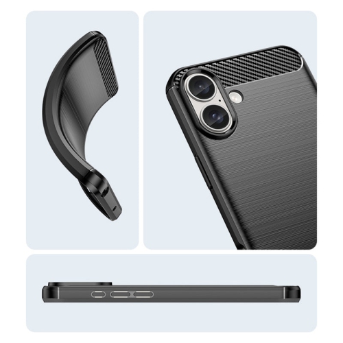 PANDACO Black Brushed Metal Case for iPhone 16