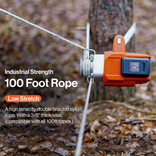 SuperHandy Electric Portable Winch Capstan Hoist Brushless Motor Li-Ion Battery Powered 1000-2000 Max Pulling Force for Forestry Hunting Garden