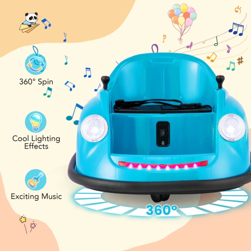 Costway Ride on Bumper Car for Kids with Remote Control 360 Degree Spin LED Light