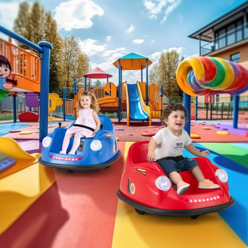Costway Ride on Bumper Car for Kids with Remote Control 360 Degree Spin LED Light