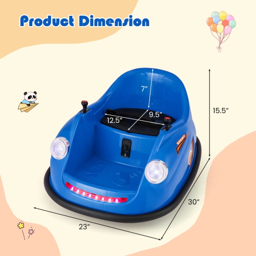 Costway Ride on Bumper Car for Kids with Remote Control 360 Degree Spin LED Light