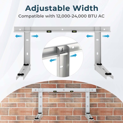 Costway 22" Heavy-Duty Mini Split Wall Mounting Bracket with Adjustable Crossbar & Levlers