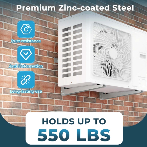 Costway 22" Heavy-Duty Mini Split Wall Mounting Bracket with Adjustable Crossbar & Levlers