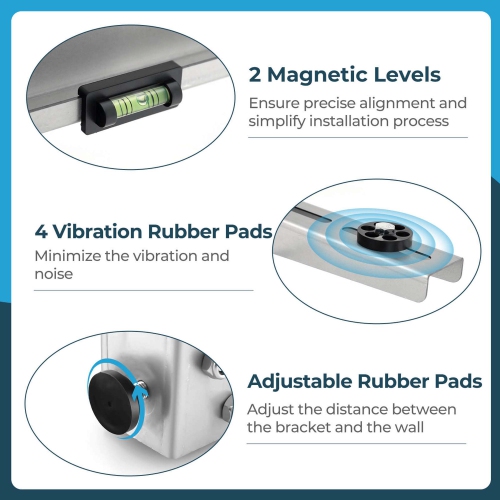 Costway 22" Heavy-Duty Mini Split Wall Mounting Bracket with Adjustable Crossbar & Levlers