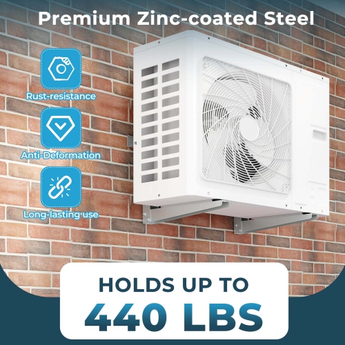 Costway 18" Heavy-Duty Mini Split Wall Mounting Bracket with Adjustable Crossbar & Levlers