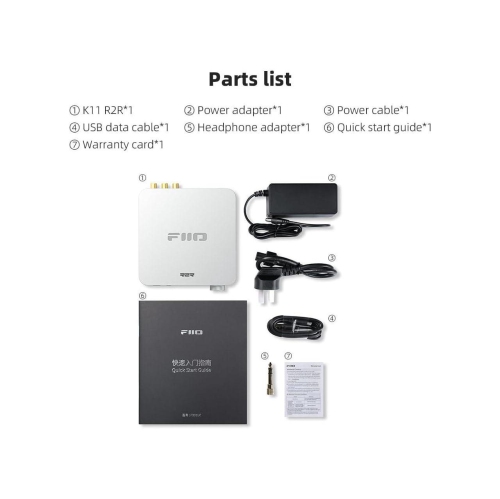 Convertisseur numérique-analogique K11 R2R de FiiO et amplificateur d'écouteurs pour audio maison ou PC