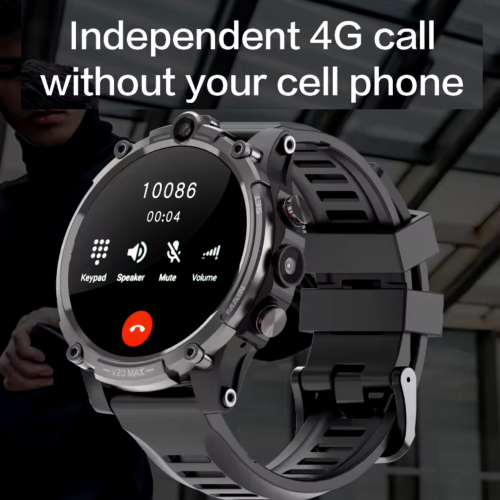 TUTT 4G Smart Watch Rugged with SIM Card | Dual Camera | 2GBRAM+16GBROM | V20 | Health and Fitness Tracker