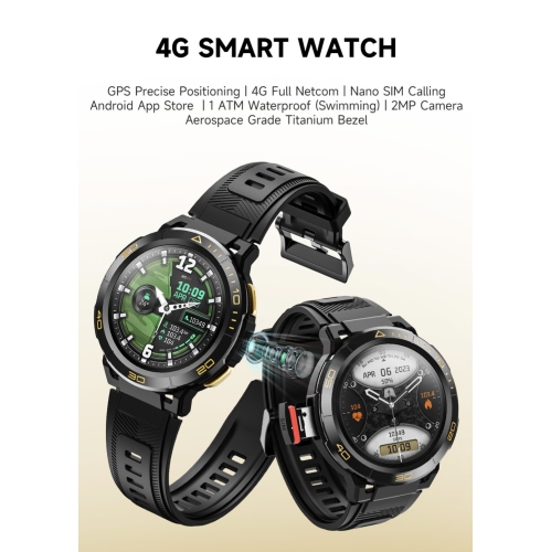 TUTT ZL1 Rugged Android AMOLED Smart Watch 4G SIM Card GPS | 2MP HD Camera | IP68 1 ATM | Mega Battery 800 mAh | 2GB-16GB ROM | Titanium Alloy